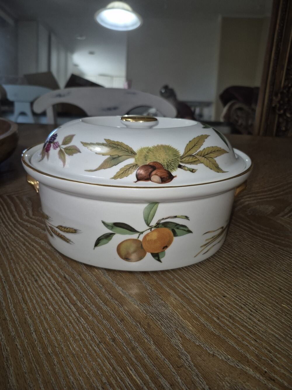 💥 Royal Worcester Evesham Gold Oval Covered Casserole Dish 1.75 Qt